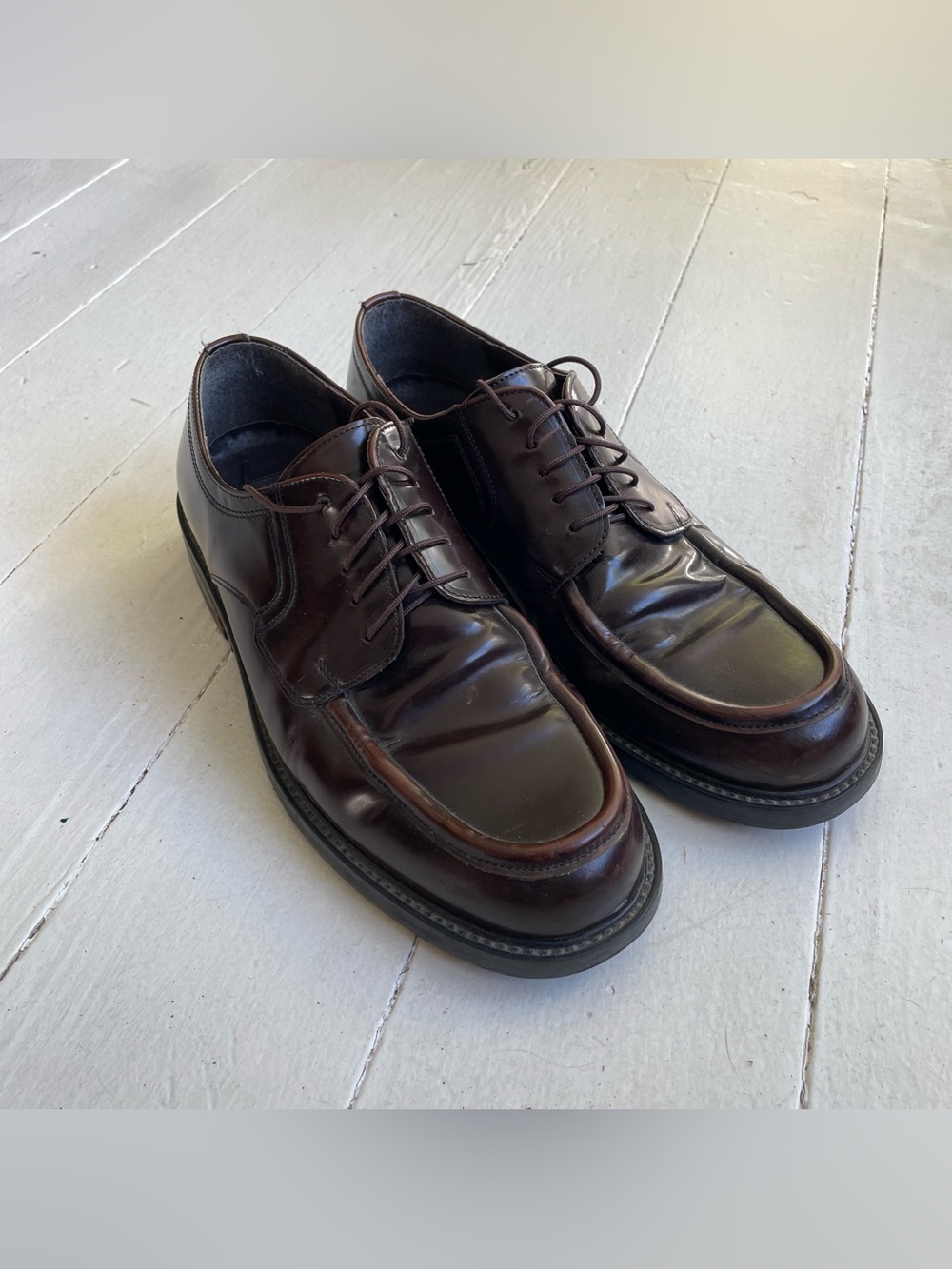 Vintage Bass moc toe derby dress shoes
